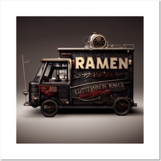 Steampunk Tokyo Ramen Food Truck Posters and Art